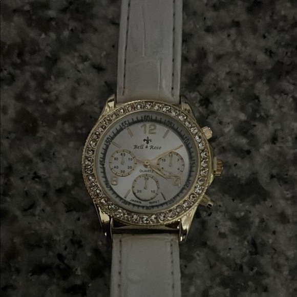 Bell & Ross White and Gold Chronograph Watch with Crystal Bezel main image 4
